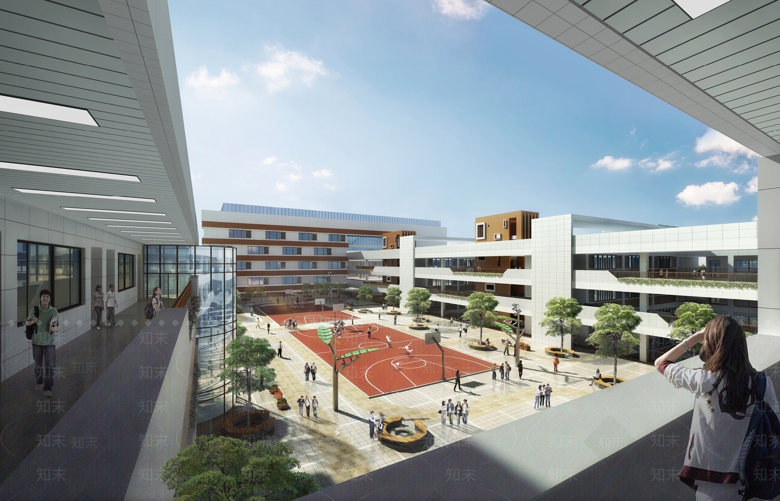 现代学校建筑SU模型下载【ID:1201872584】