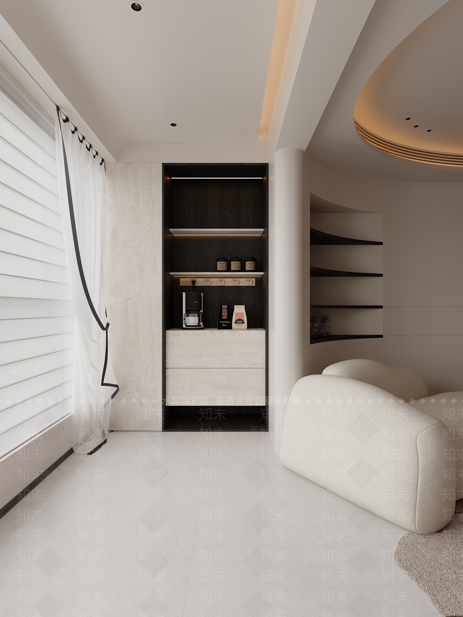 极简奶油阳台3D模型下载【ID:1201873621】