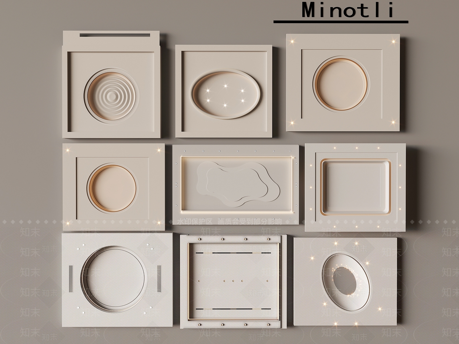 现代吊顶3D模型下载【ID:1201874008】