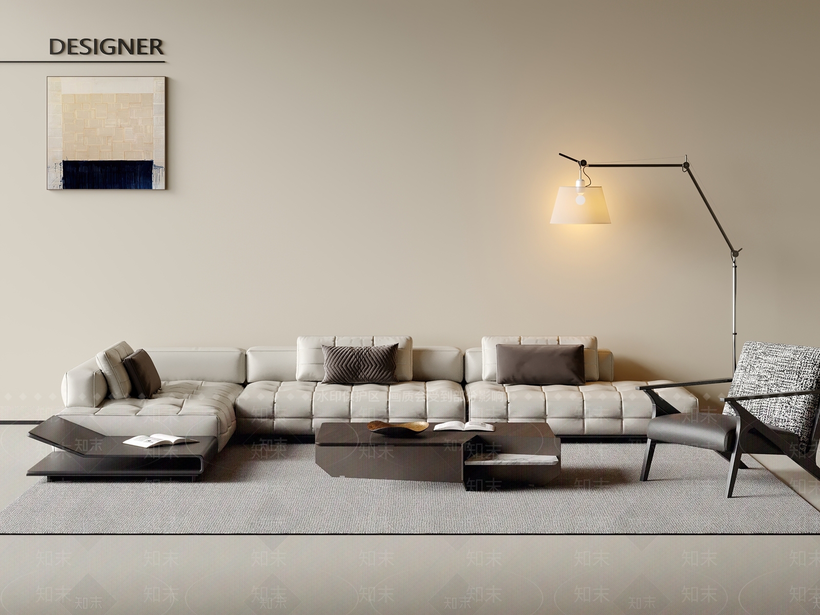 现代沙发组合3D模型下载【ID:1201874903】