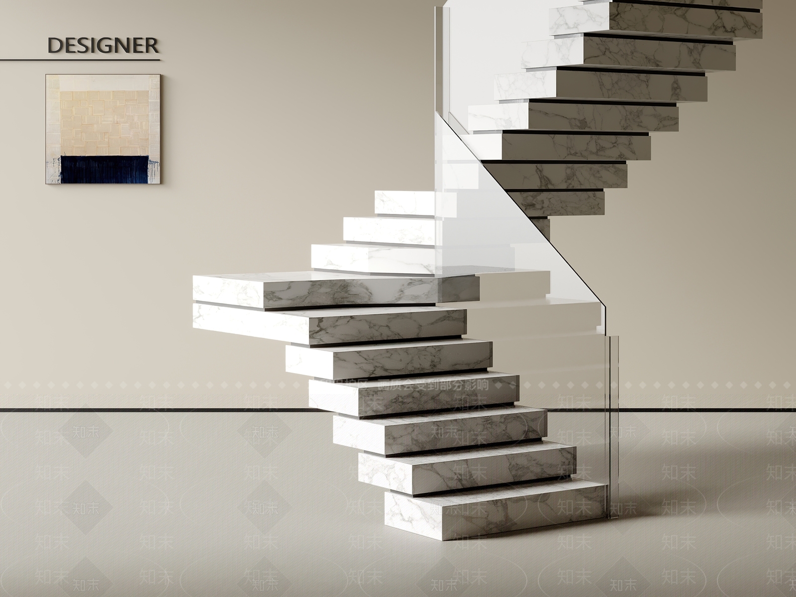 现代楼梯3D模型下载【ID:1201875667】
