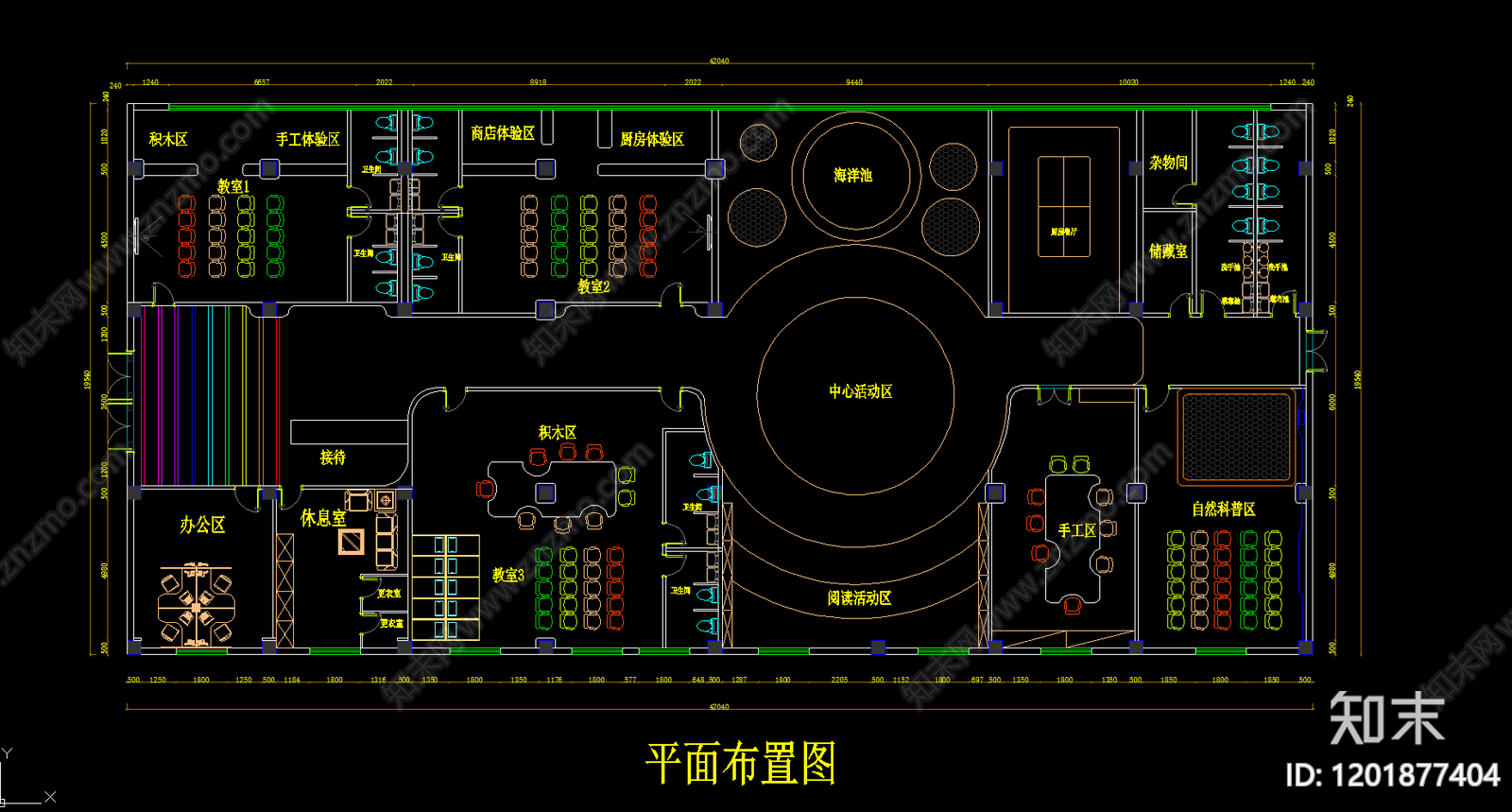 现代教室cad施工图下载【ID:1201877404】