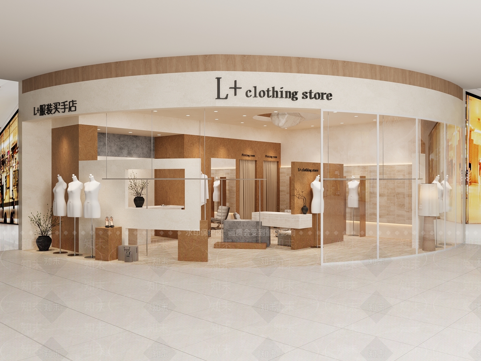 中古侘寂服装店3D模型下载【ID:1201879404】