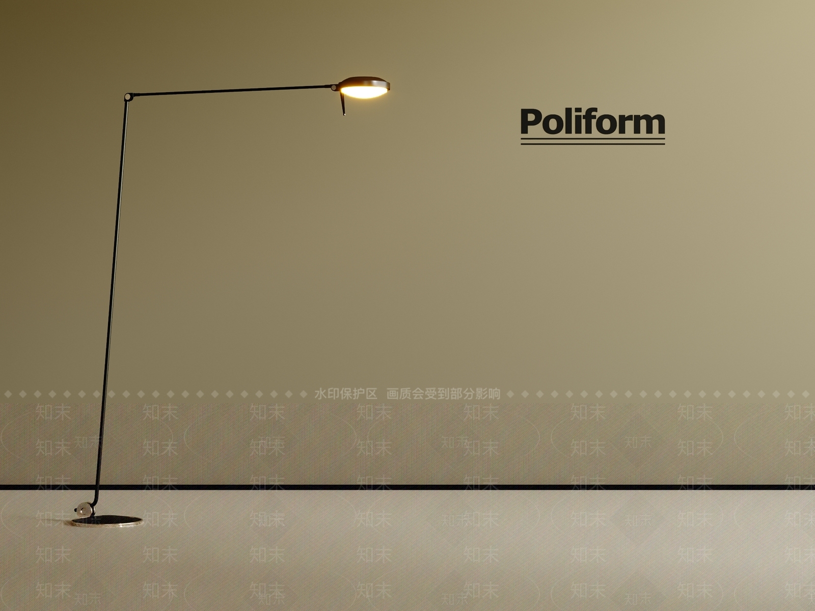 现代意式落地灯3D模型下载【ID:1201879976】