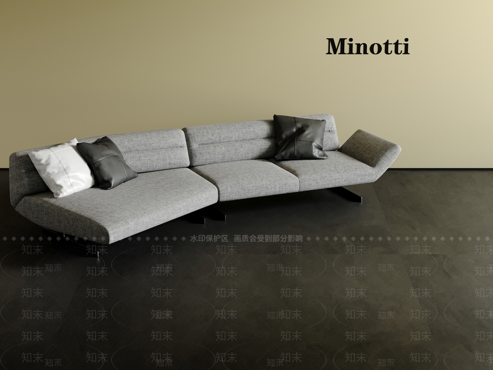 现代意式多人沙发3D模型下载【ID:1201880624】