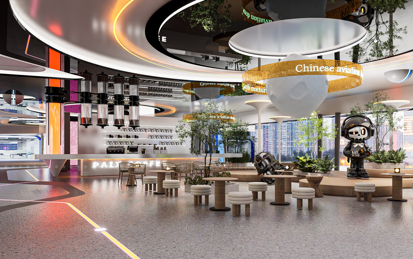 现代轻奢奶茶店SU模型下载【ID:1201881451】