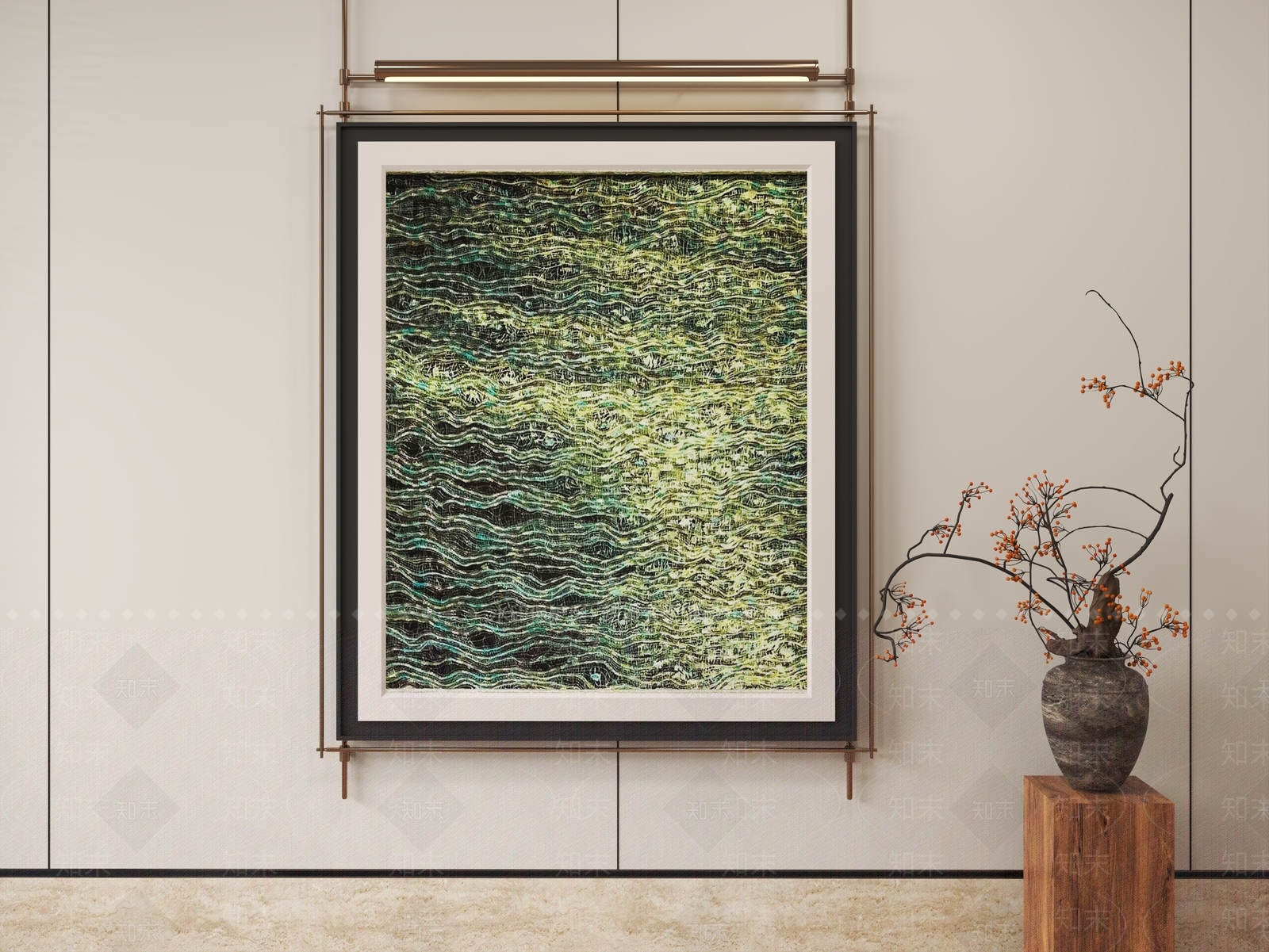 现代中式挂画3D模型下载【ID:1201882708】