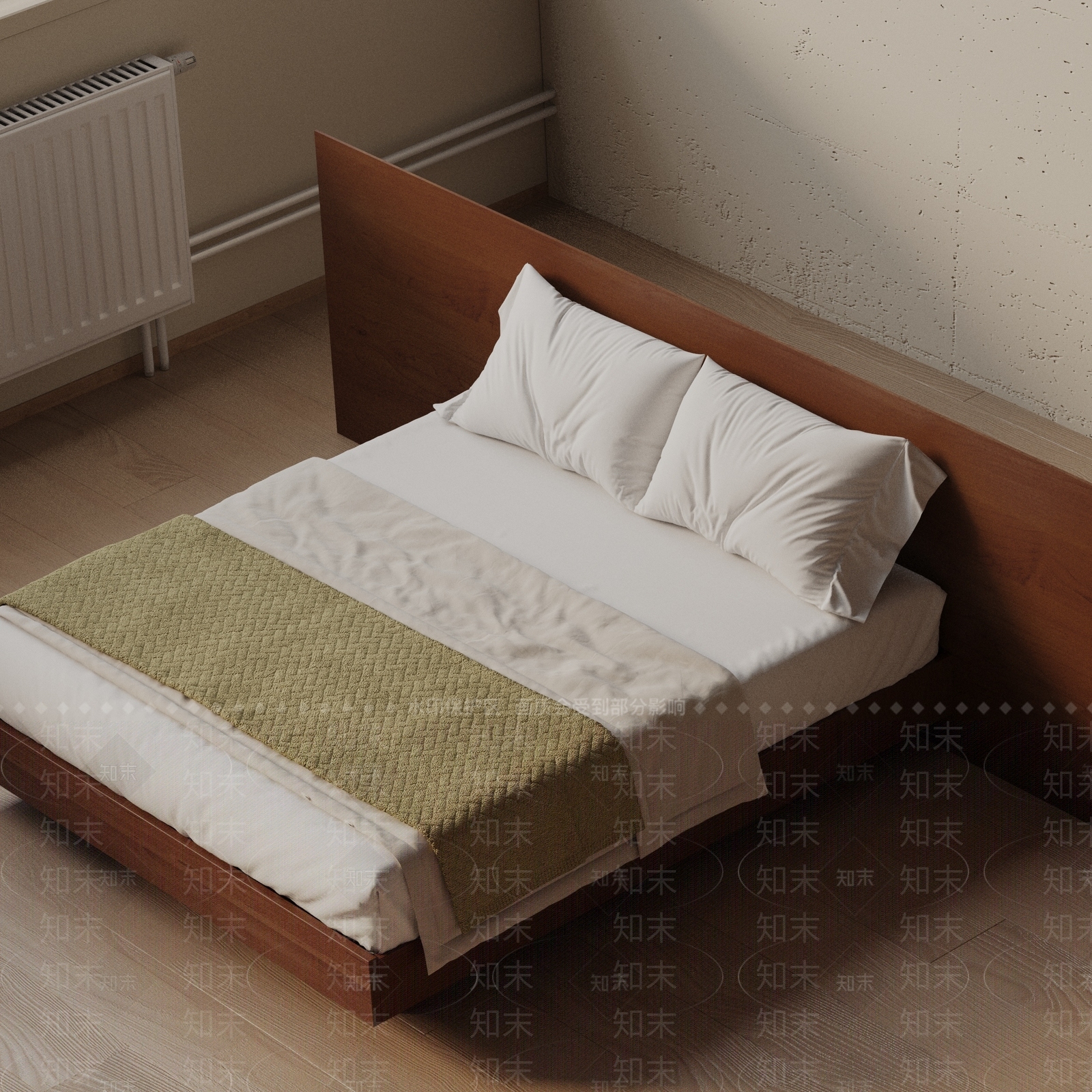 现代双人床3D模型下载【ID:1201883305】