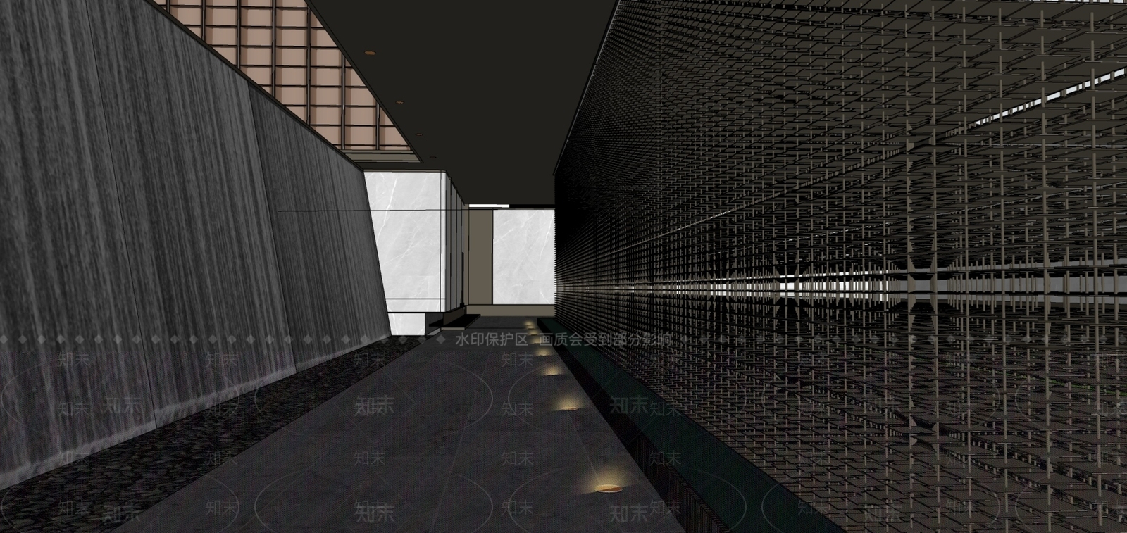 现代新中式售楼处建筑SU模型下载【ID:1201883544】