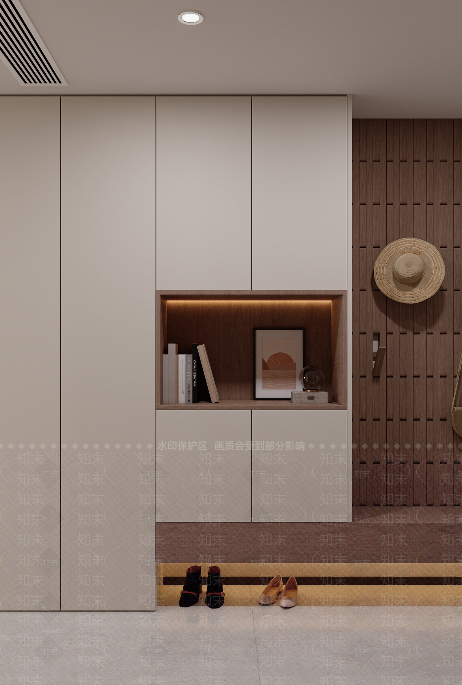 现代奶油玄关柜3D模型下载【ID:1201884252】