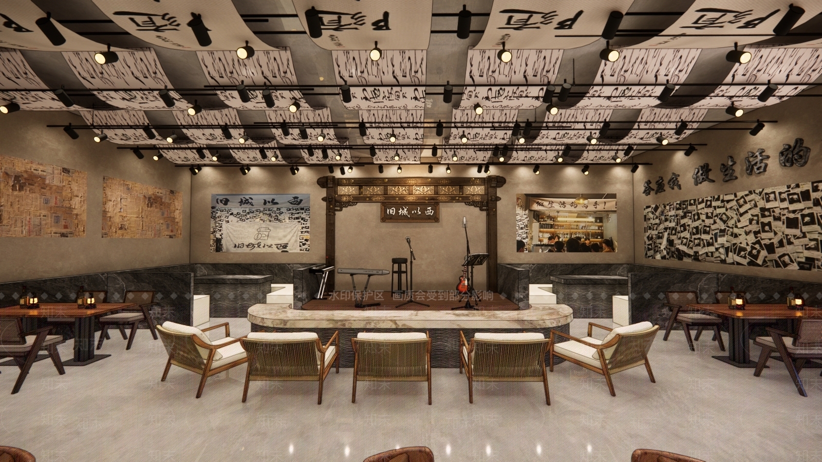 中式复古酒吧SU模型下载【ID:1201929332】