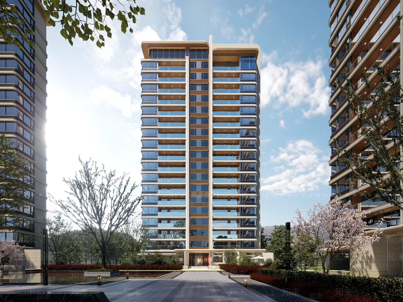 现代高层住宅SU模型下载【ID:1201884724】