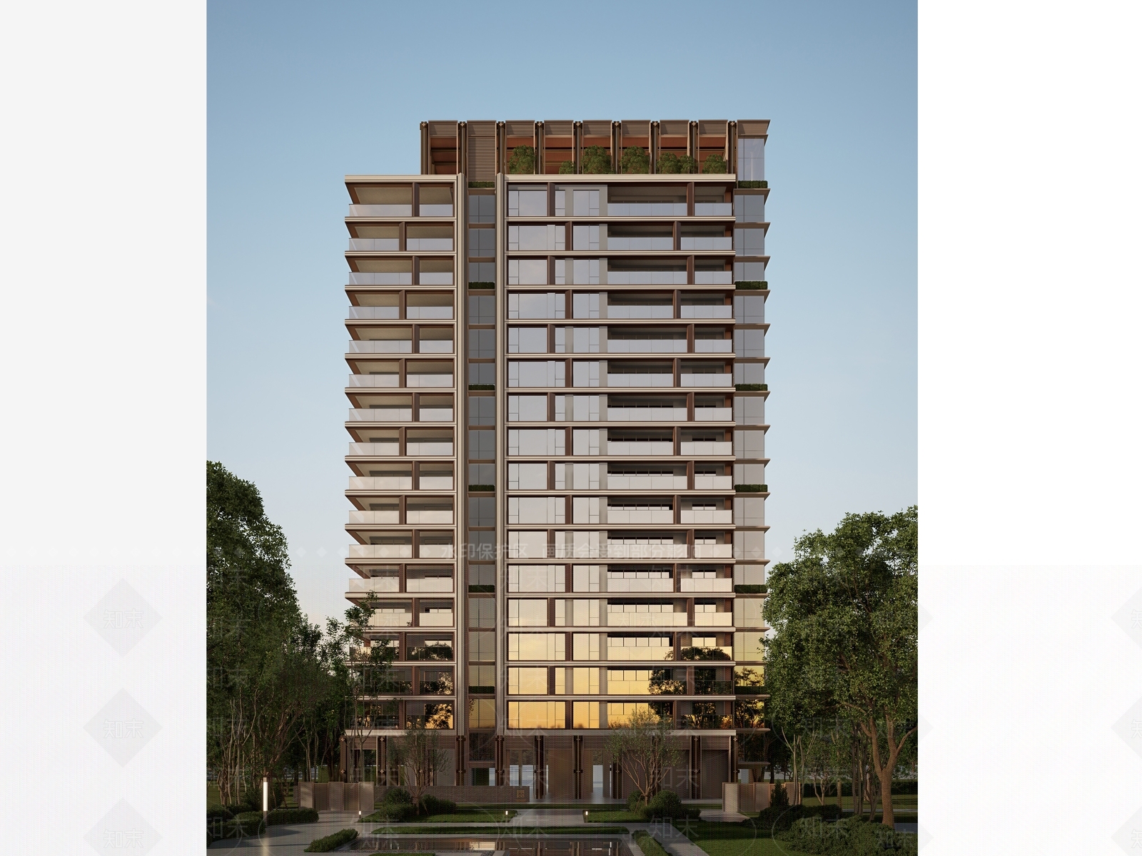 现代高层住宅SU模型下载【ID:1201885601】