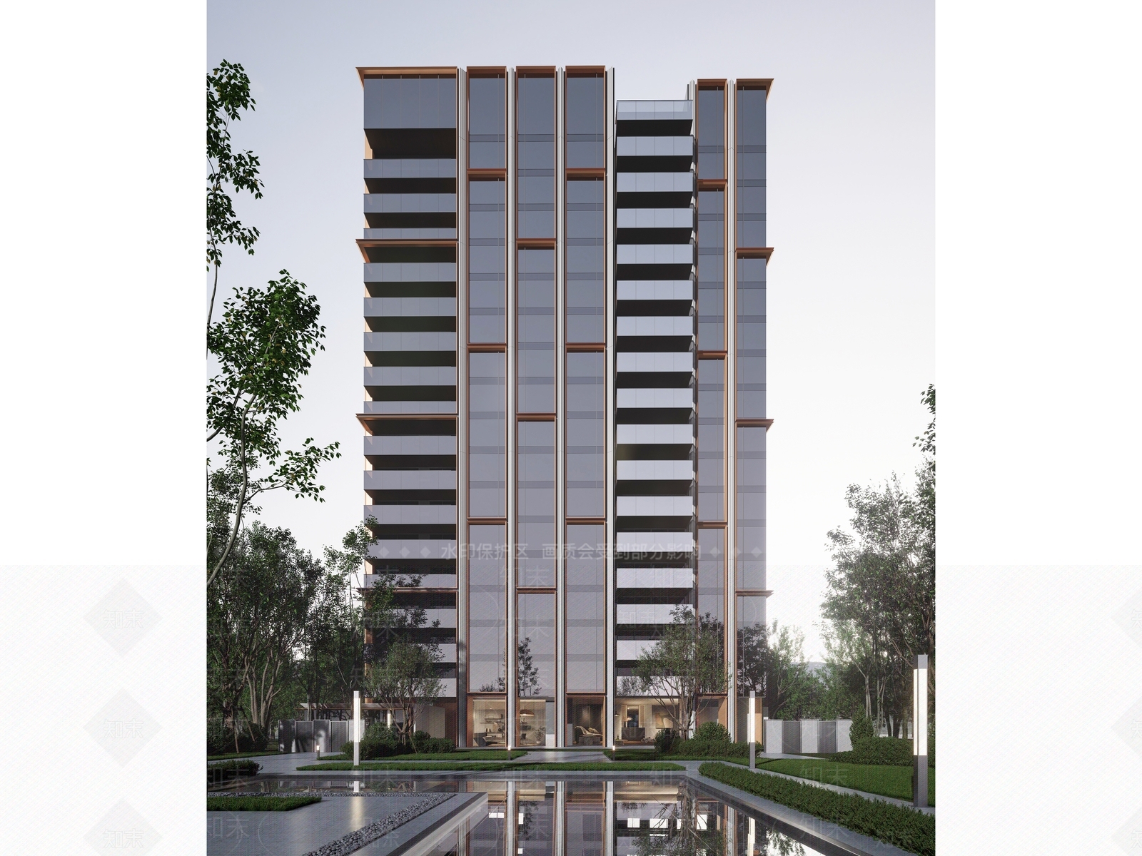 现代高层住宅SU模型下载【ID:1201885799】