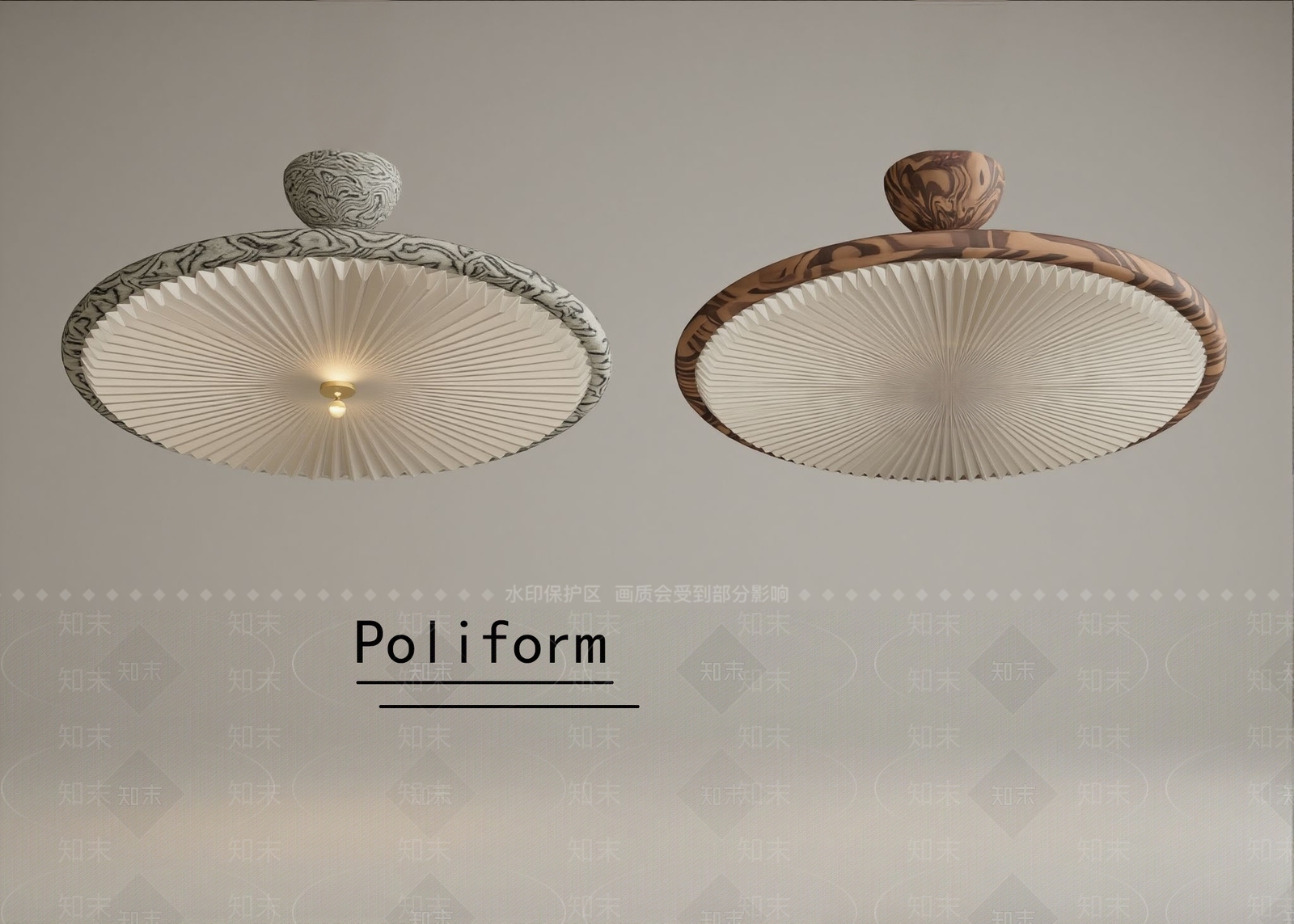 现代中古吸顶灯3D模型下载【ID:1201886439】