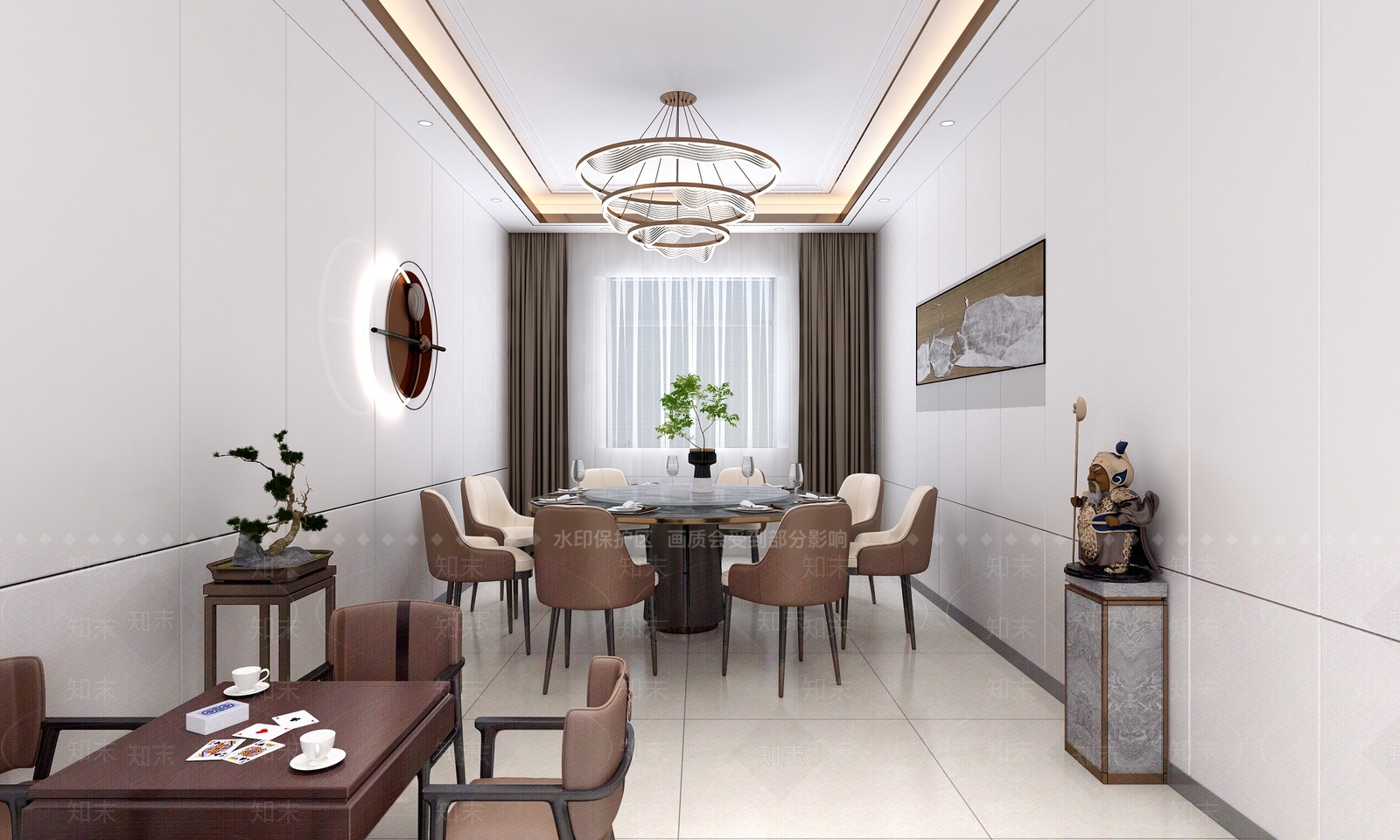 现代新中式中餐厅3D模型下载【ID:1201888258】