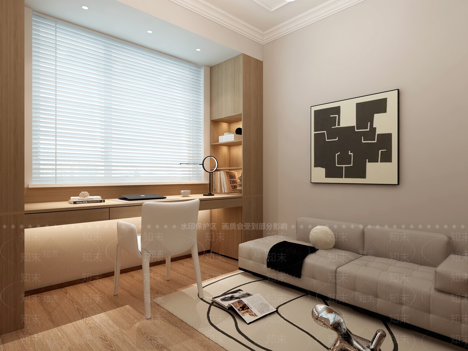 现代中古书房3D模型下载【ID:1201889925】