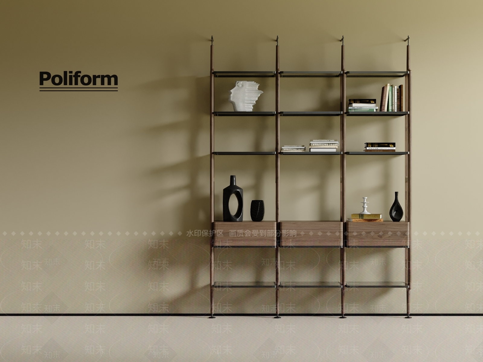 中古侘寂置物架3D模型下载【ID:1201890421】