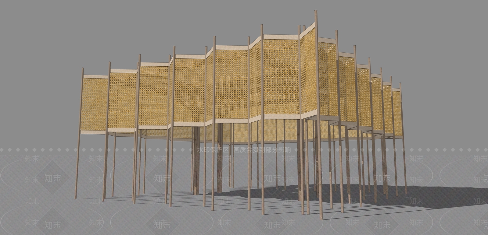 新中式亭子SU模型下载【ID:1201891764】