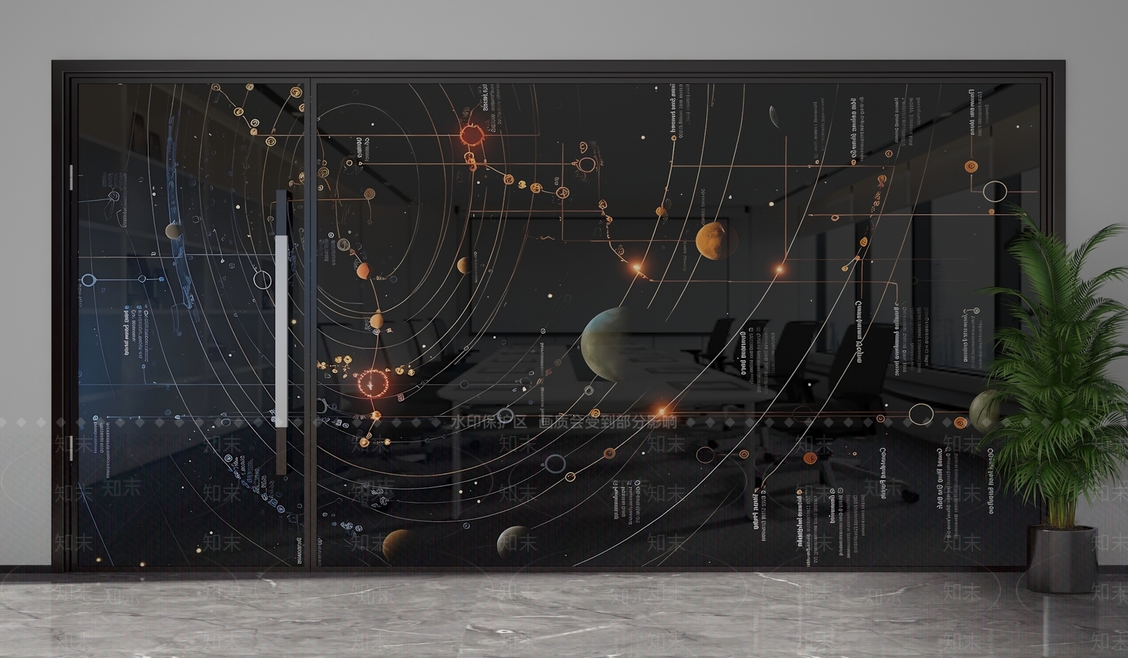 现代隔断3D模型下载【ID:1201892434】