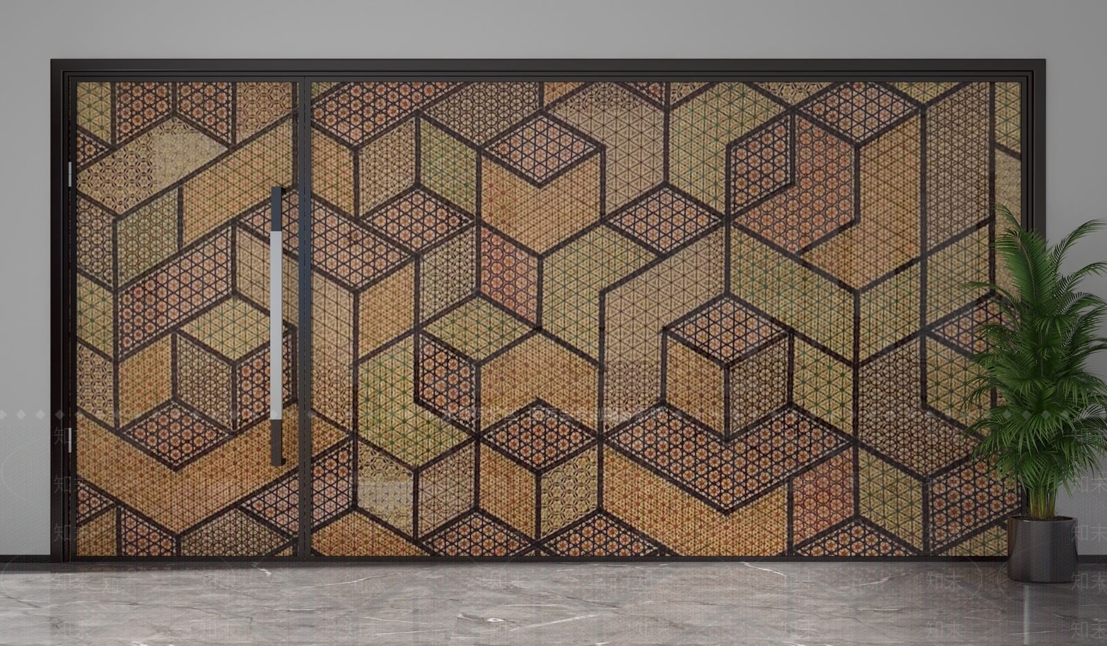现代隔断3D模型下载【ID:1201892661】