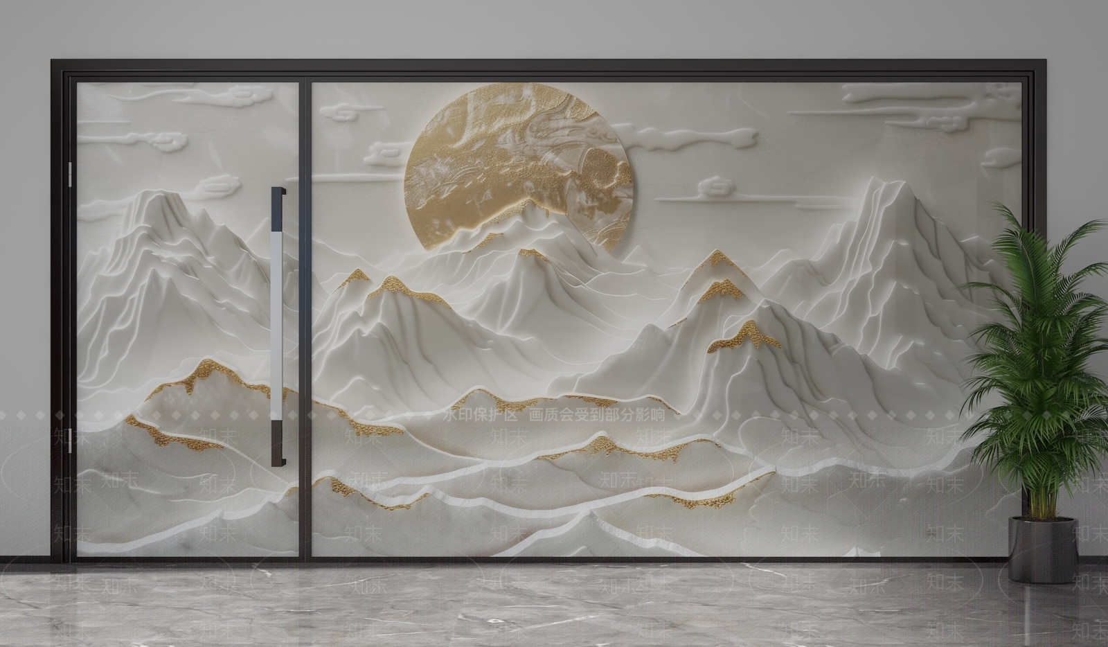 现代隔断3D模型下载【ID:1201893447】