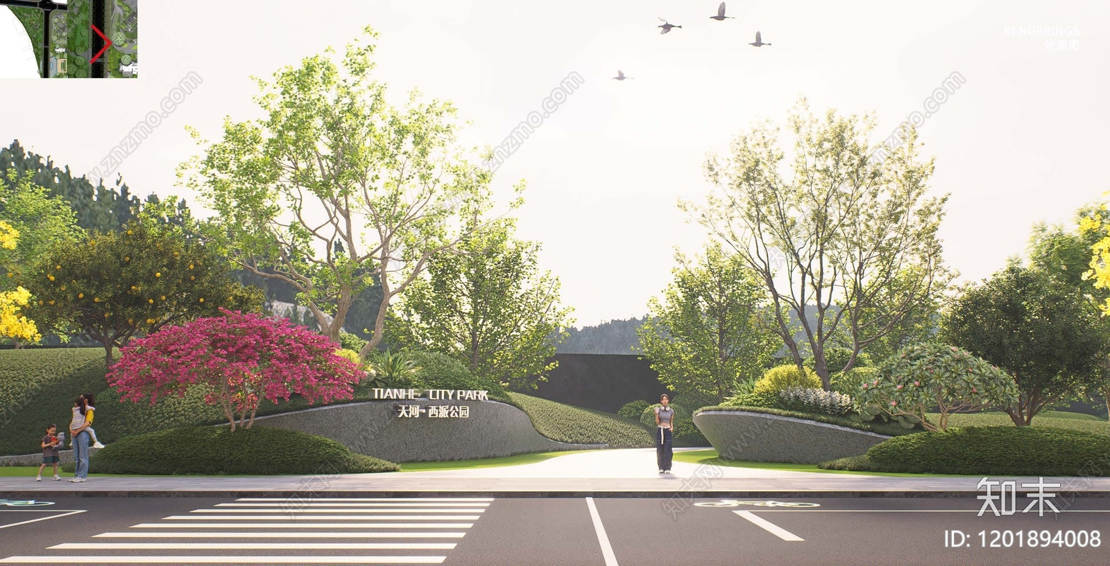 现代新中式口袋公园景观下载【ID:1201894008】