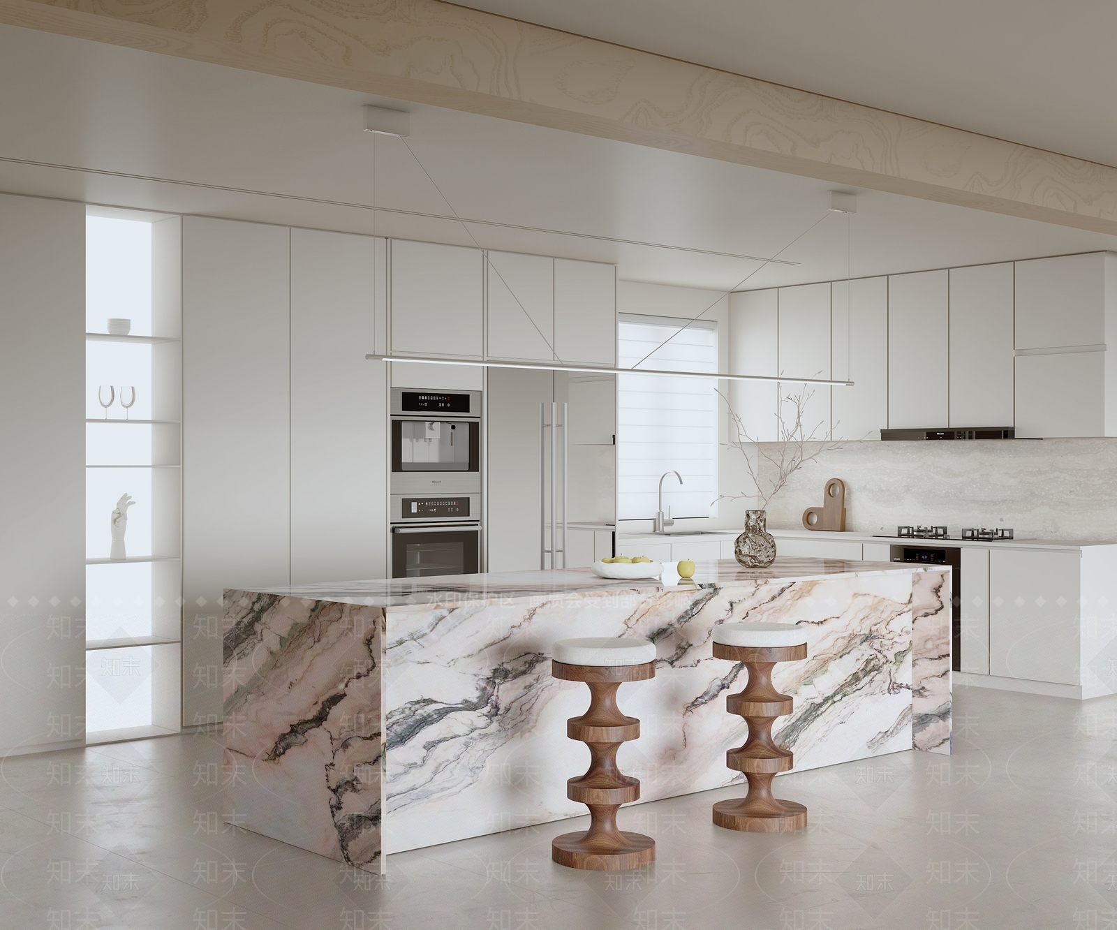 极简开放式厨房3D模型下载【ID:1201894616】