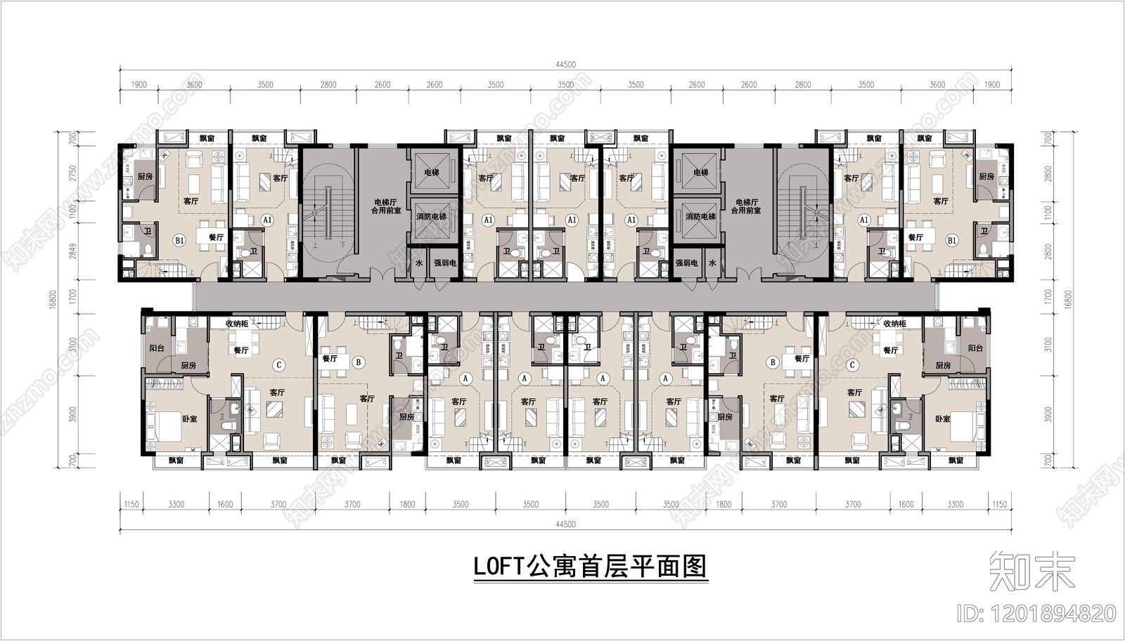 公寓建筑施工图下载【ID:1201894820】
