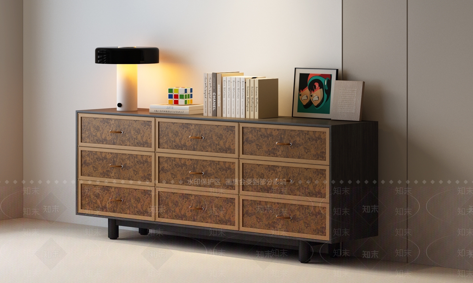 现代中古玄关柜3D模型下载【ID:1201895218】