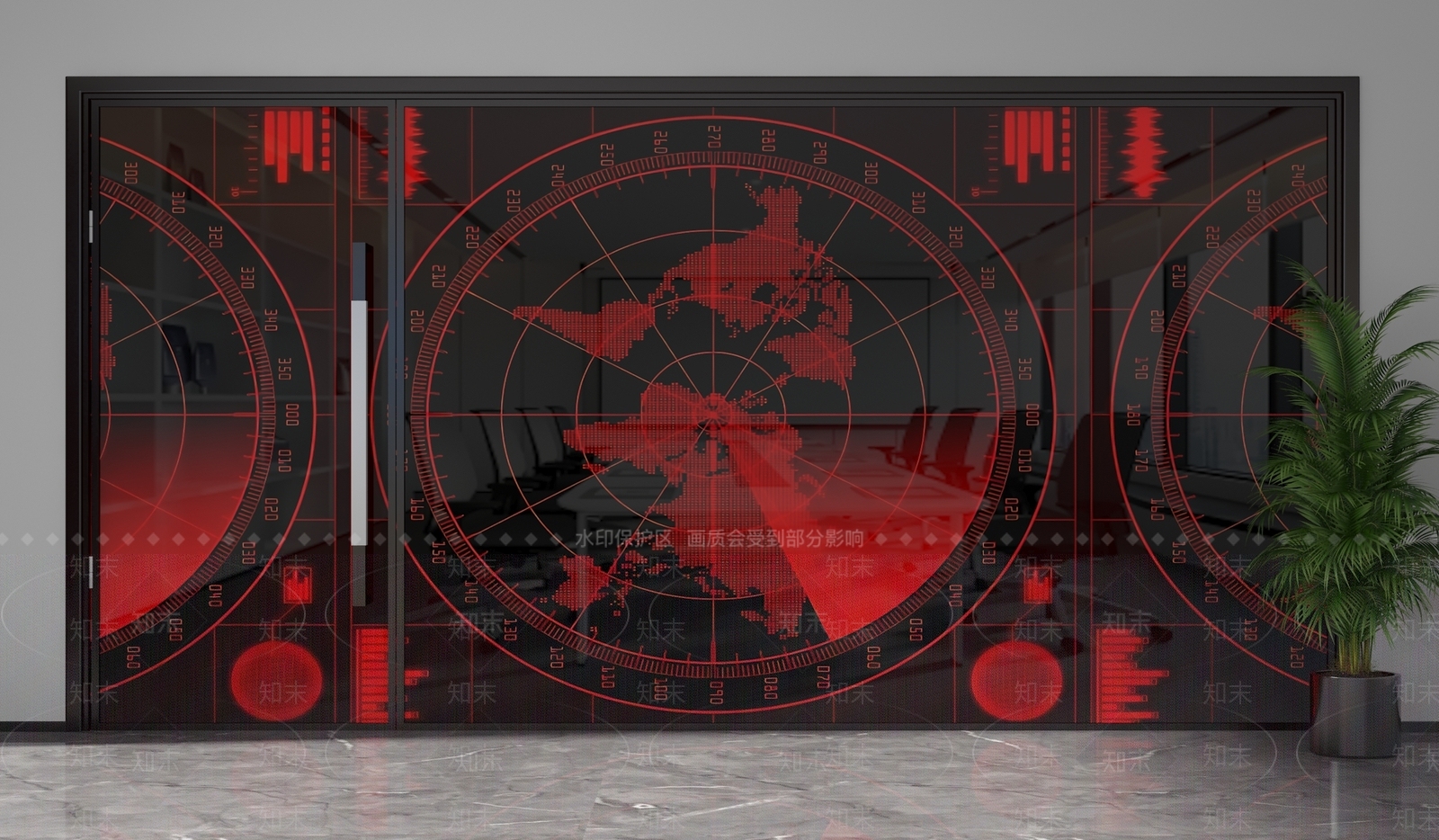 现代隔断3D模型下载【ID:1201900801】