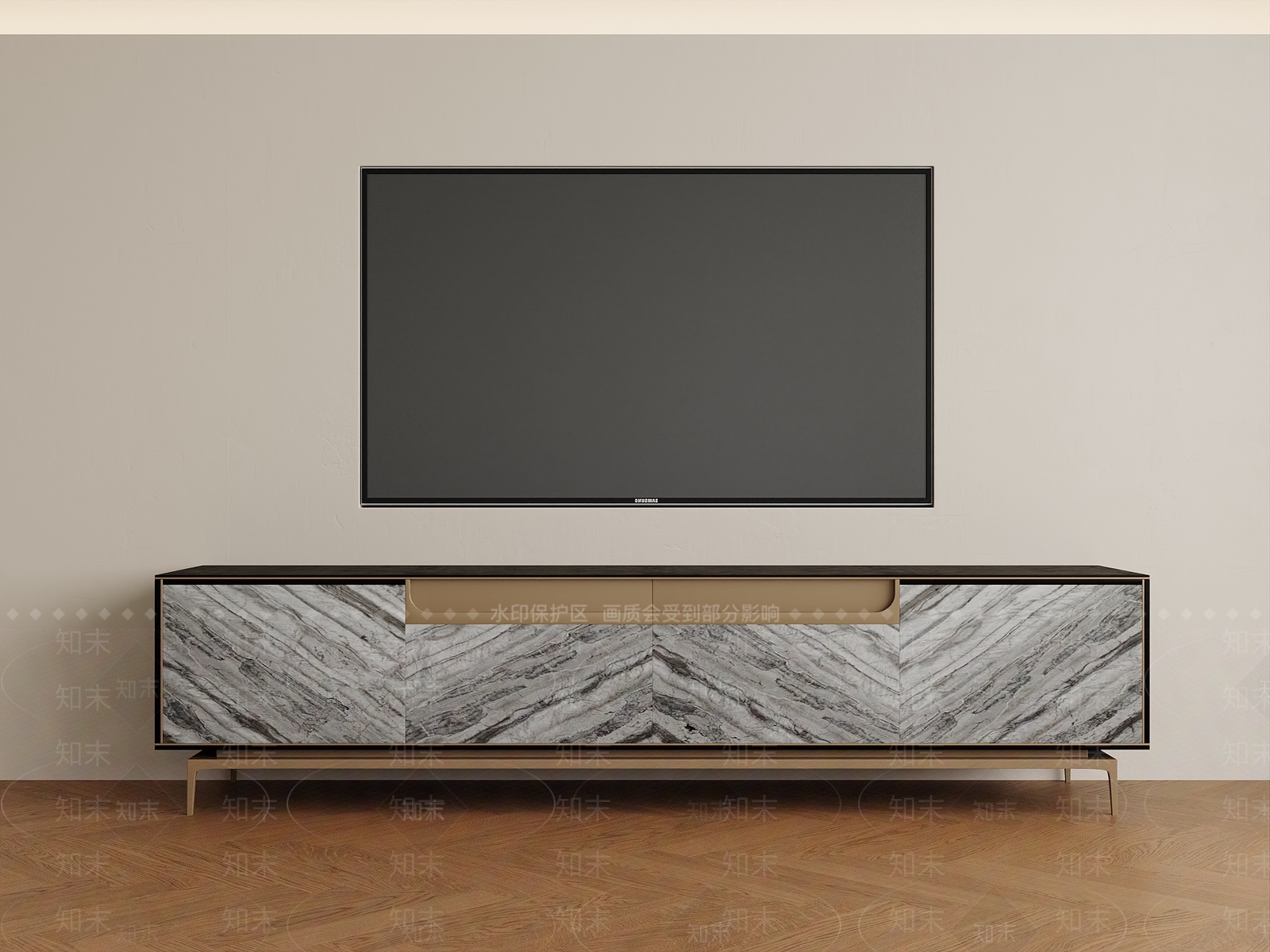 意式轻奢电视柜3D模型下载【ID:1201900993】