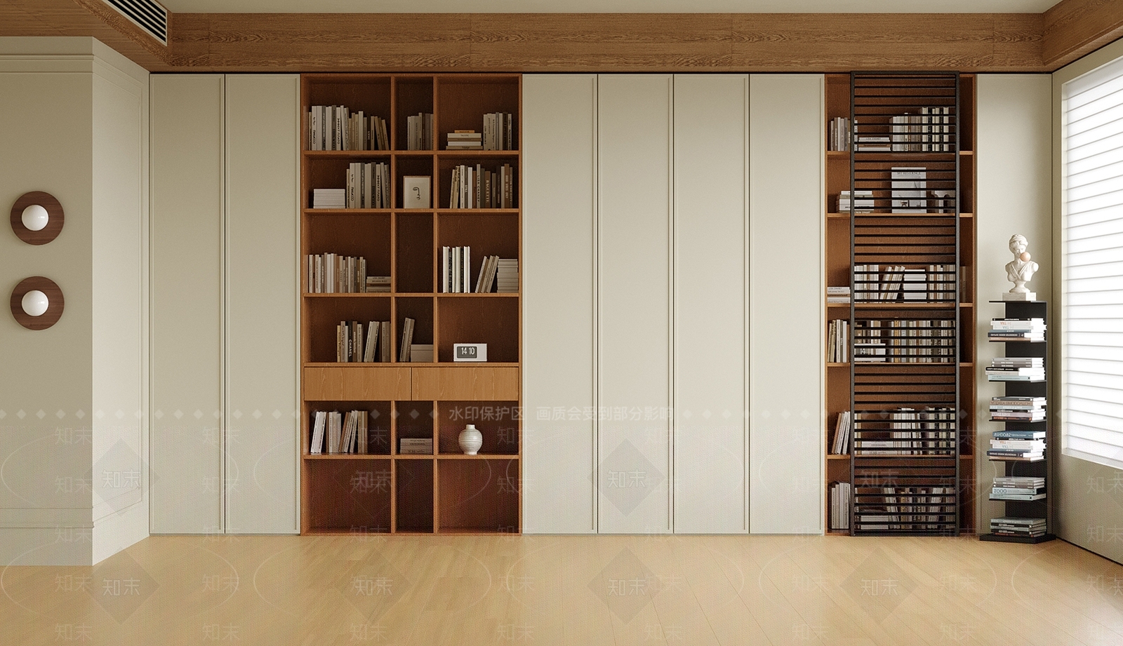 现代书柜3D模型下载【ID:1201901875】