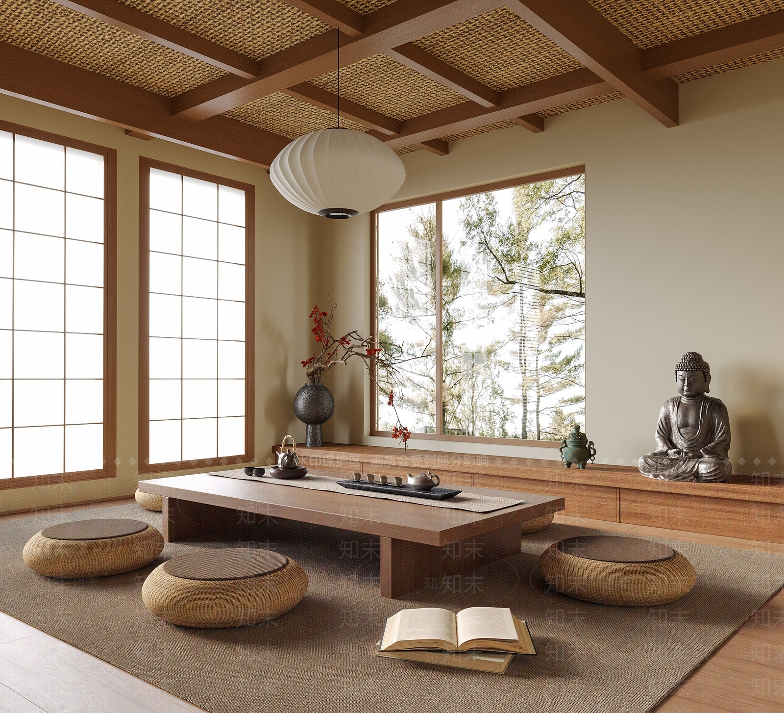 新中式日式茶室3D模型下载【ID:1201901915】