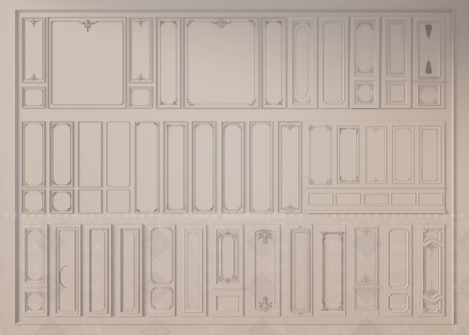 法式欧式雕花3D模型下载【ID:1201904147】