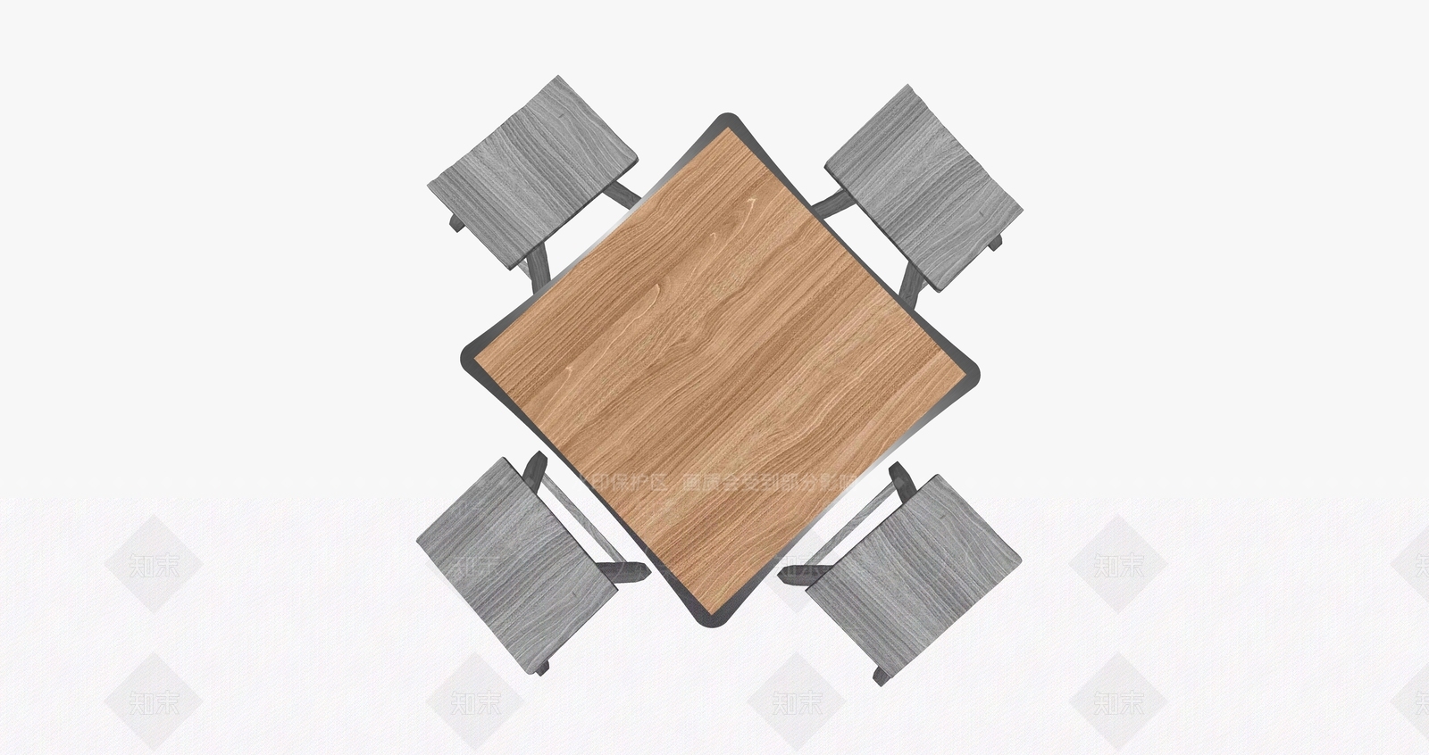 新中式原木餐桌椅SU模型下载【ID:1201904248】
