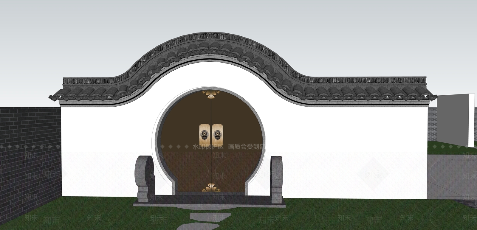 中式四合院SU模型下载【ID:1201904596】