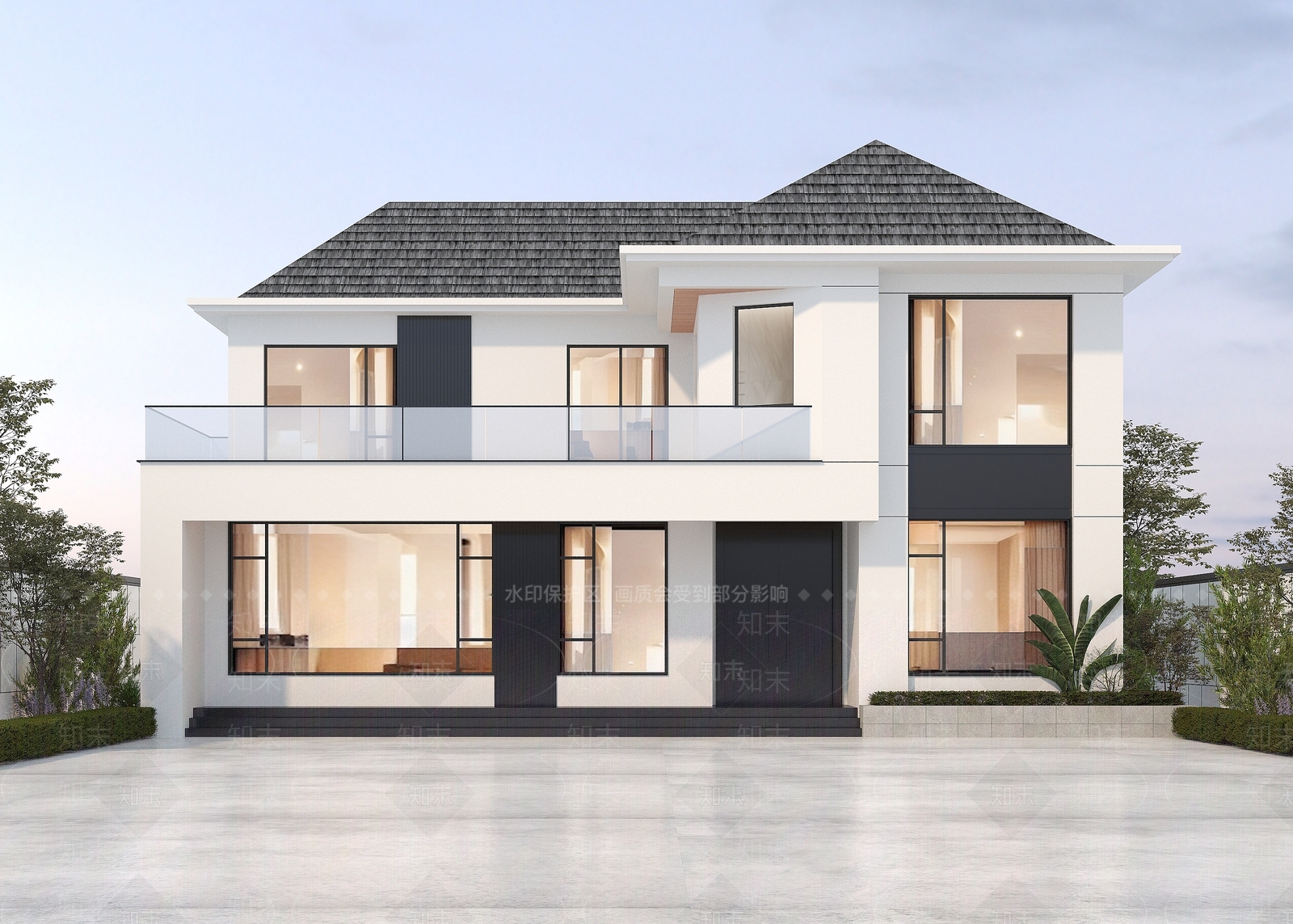 现代别墅外观3D模型下载【ID:1201905460】