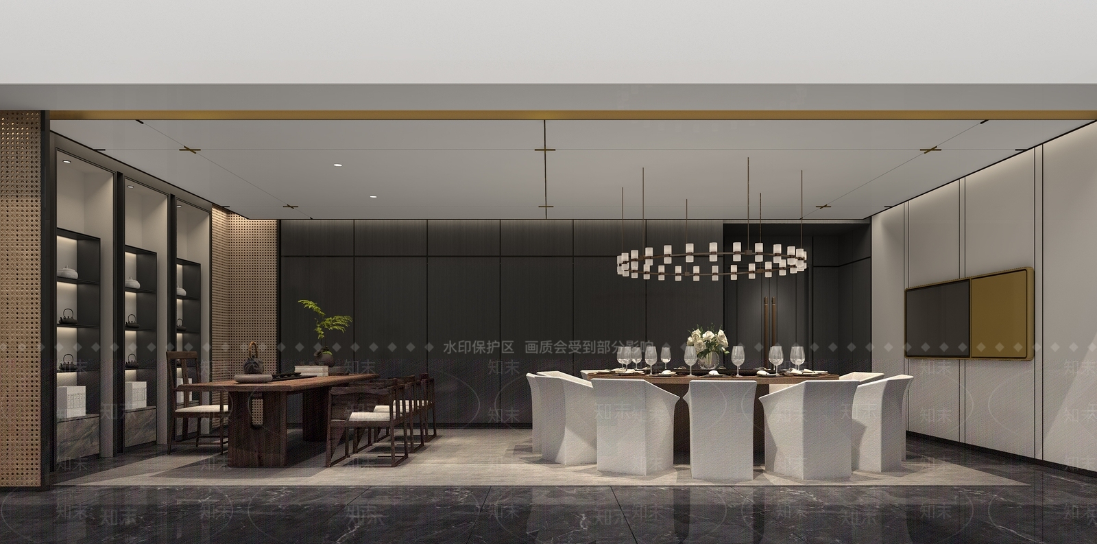 现代中餐厅3D模型下载【ID:1201906293】