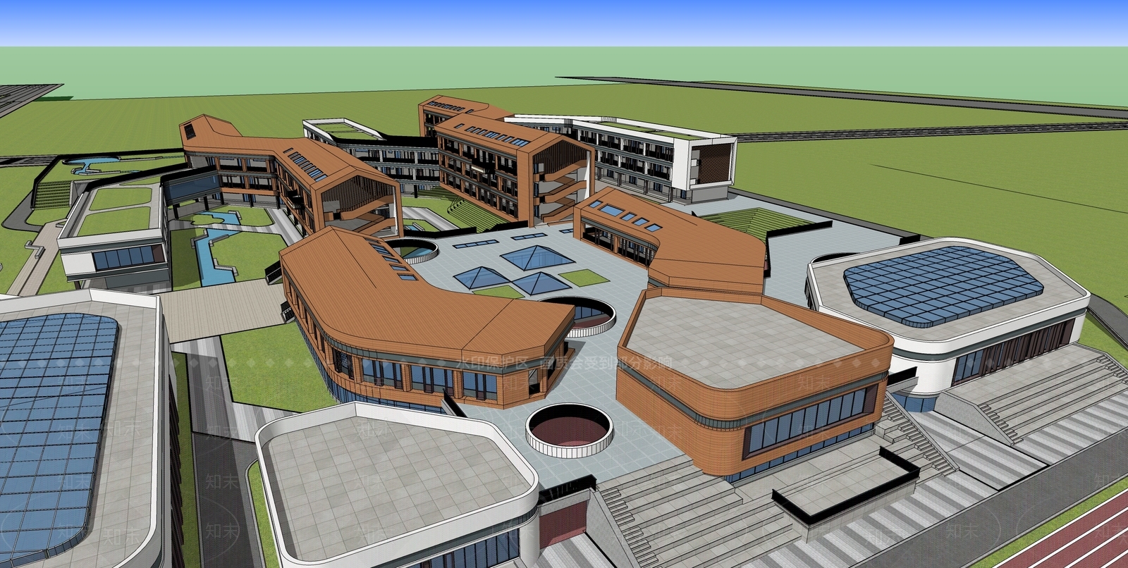 现代简约小学SU模型下载【ID:1201906692】
