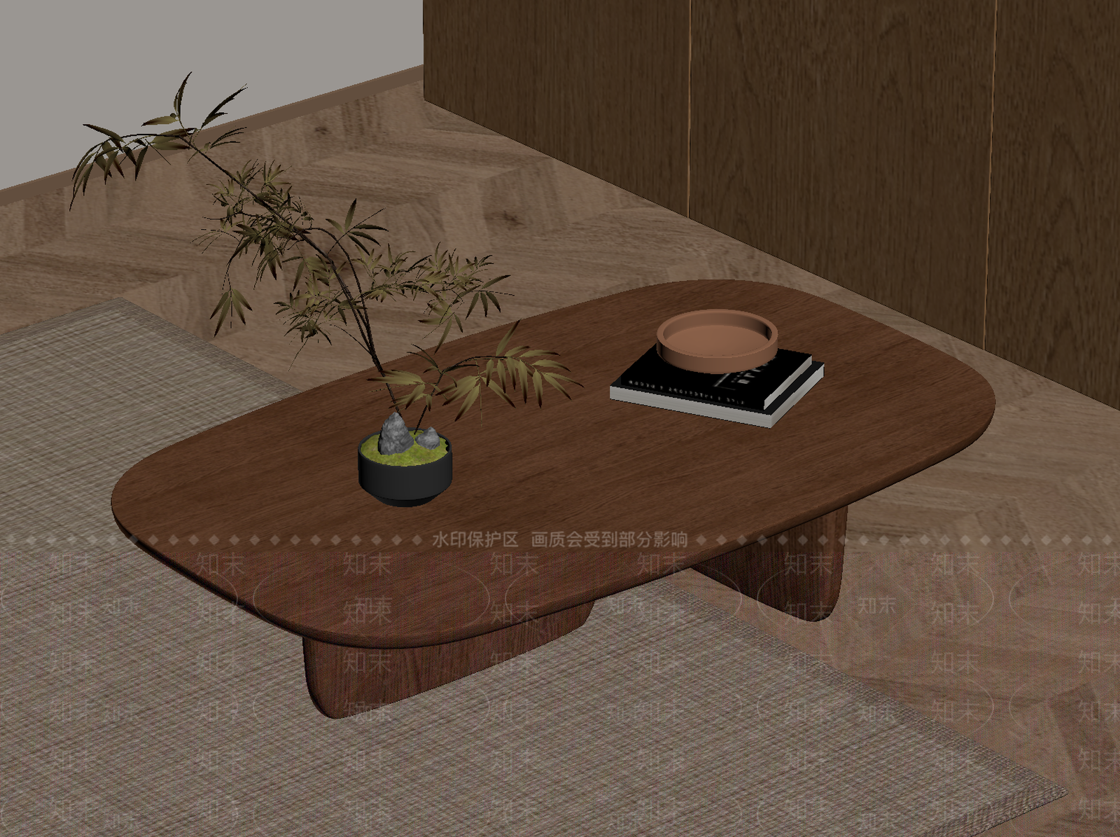 中古茶几SU模型下载【ID:1201907046】