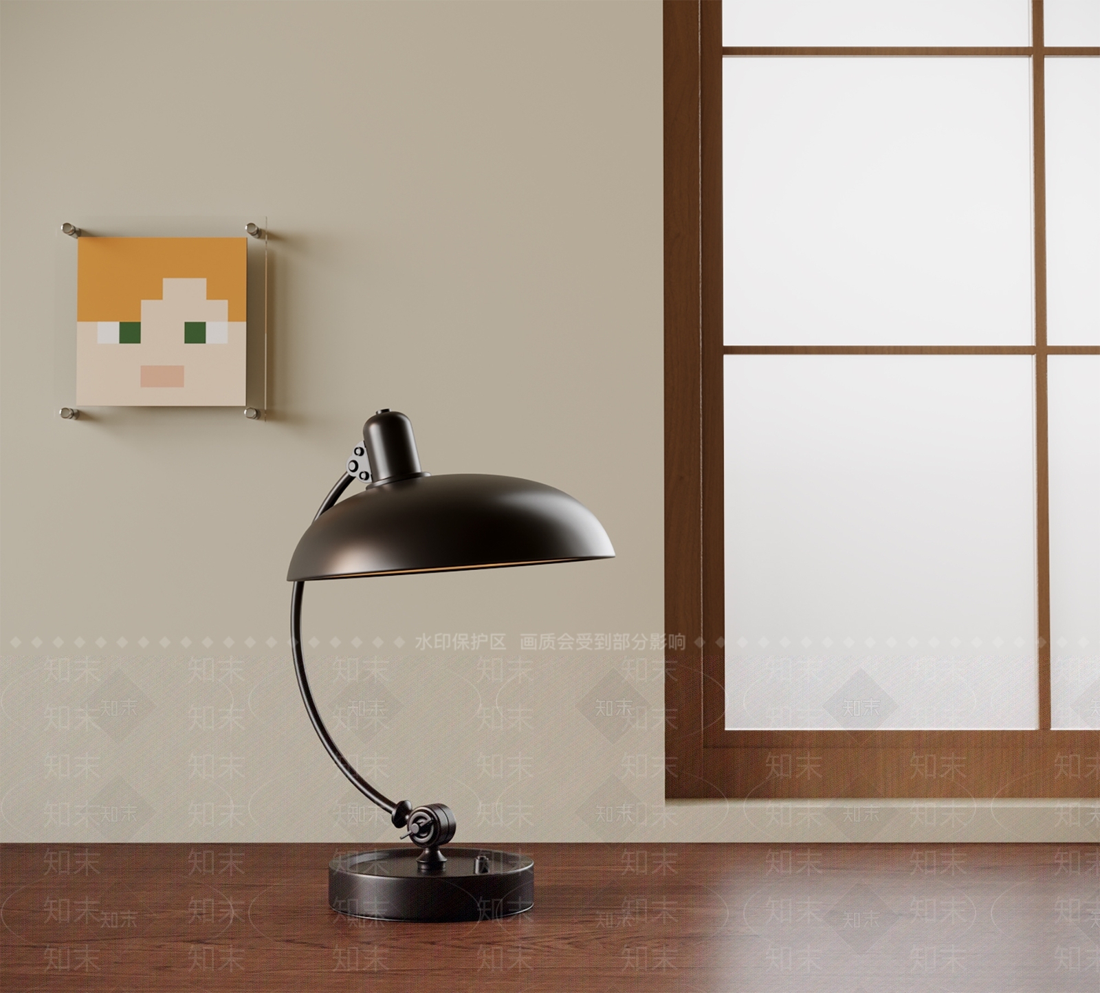 现代台灯SU模型下载【ID:1201908053】