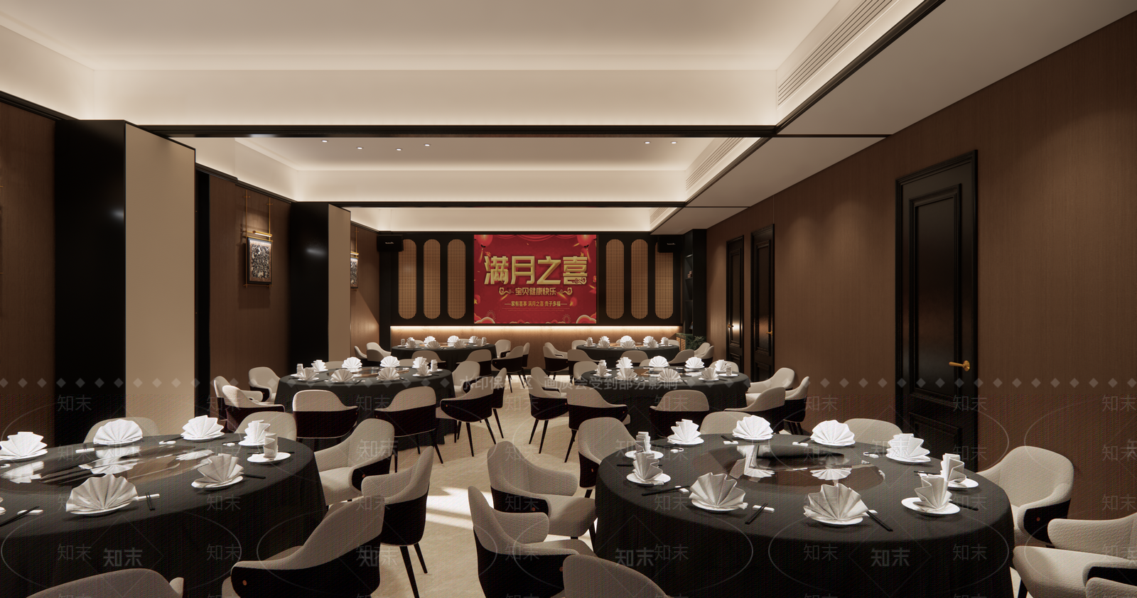 新中式现代包厢SU模型下载【ID:1201908061】