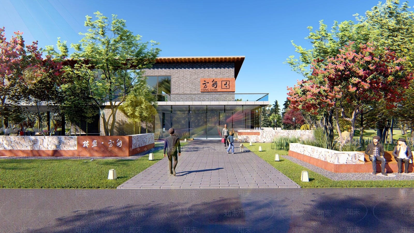 新中式现代风格建筑SU模型下载【ID:1201909066】