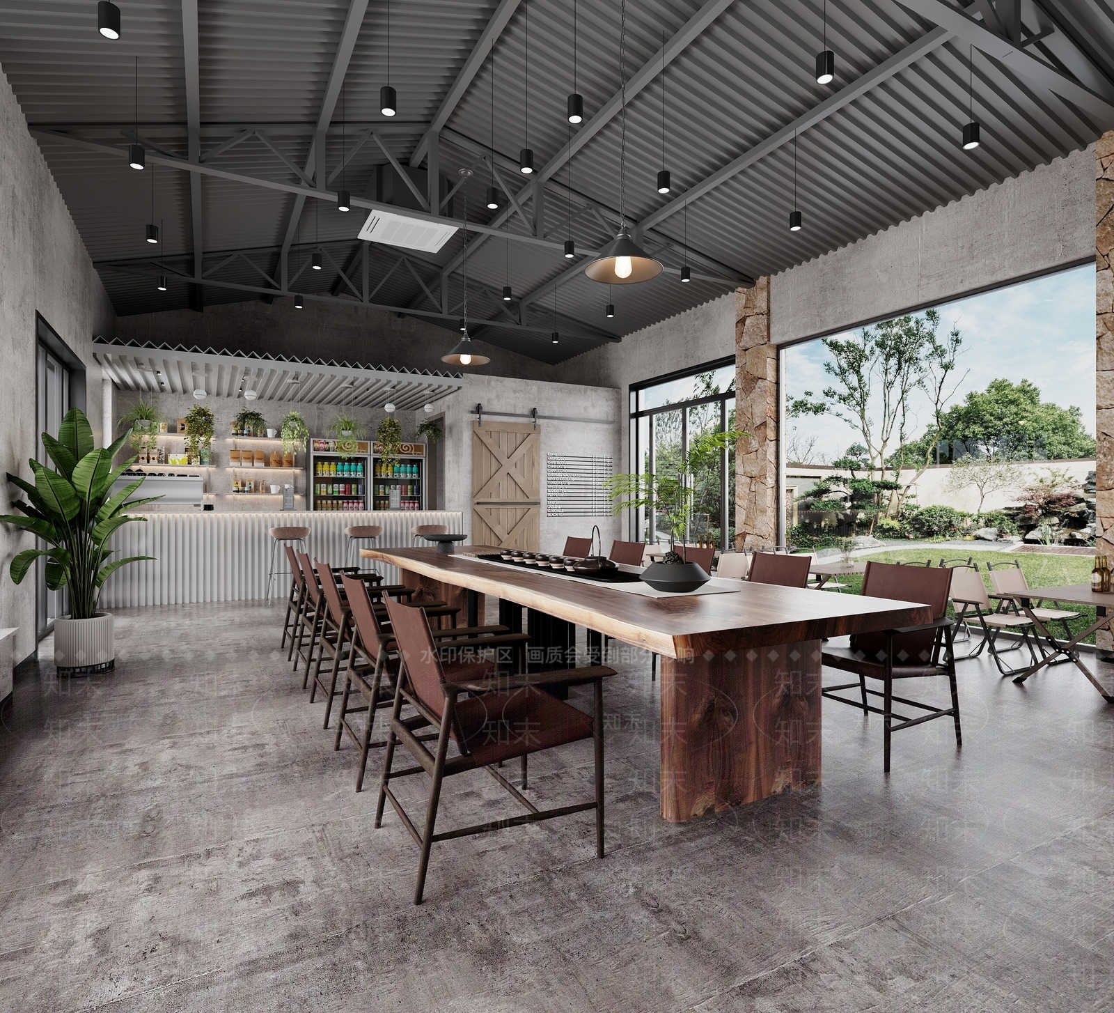 工业复古茶叶店3D模型下载【ID:1201909138】