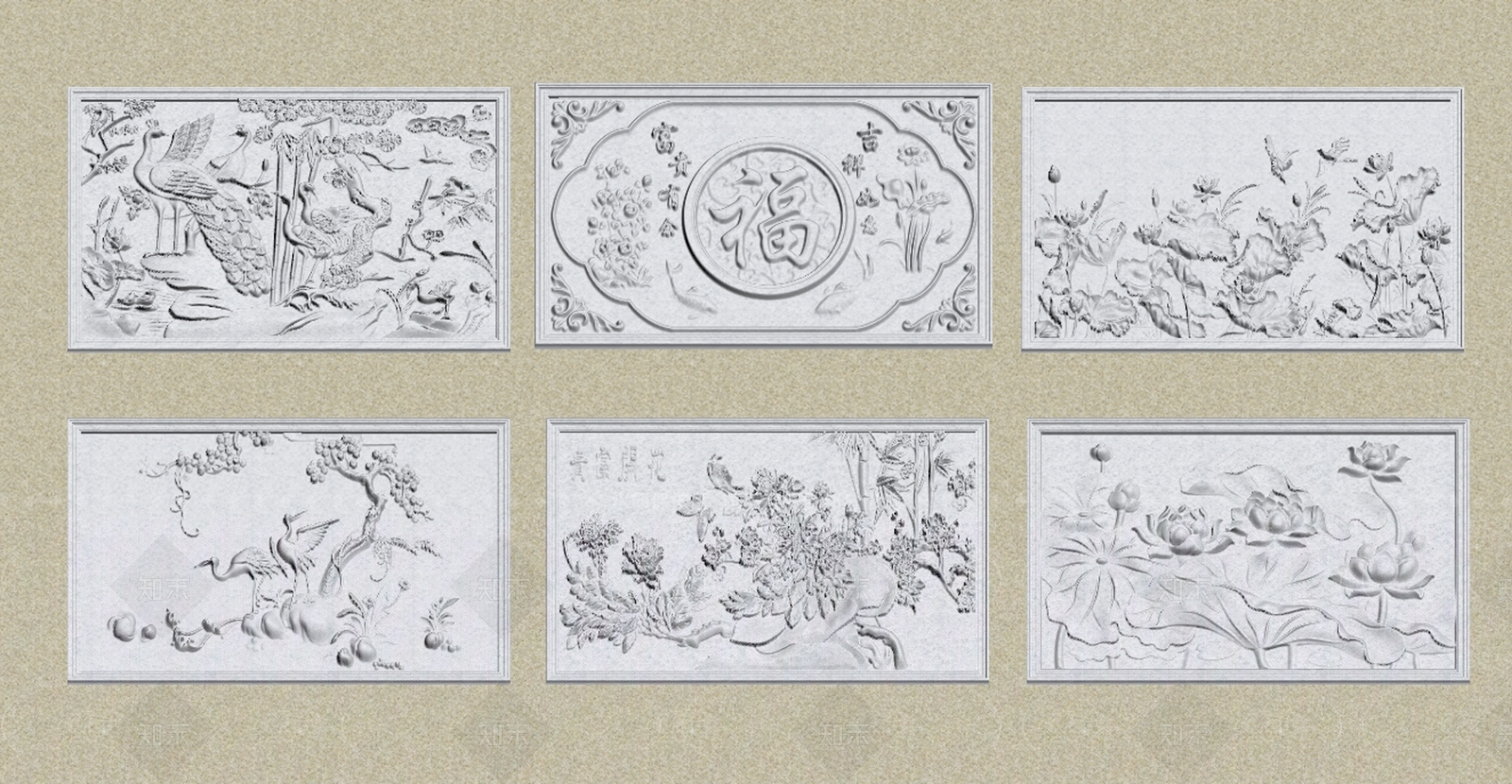 新中式雕花SU模型草图