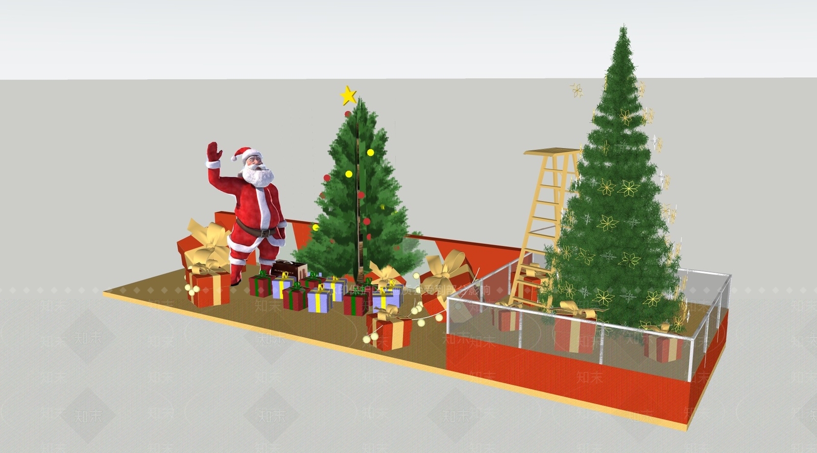 现代复古圣诞树SU模型下载【ID:1201910483】