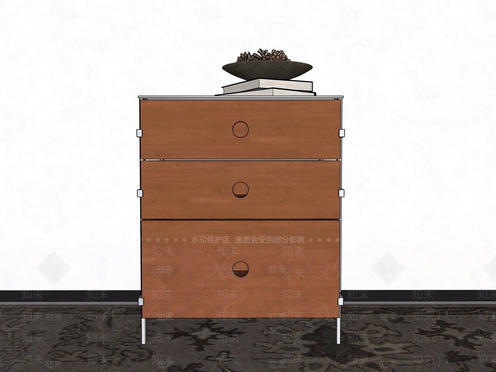 现代简约床头柜3D模型下载【ID:1201912167】