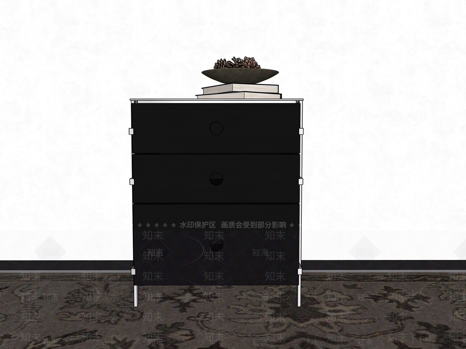 现代简约床头柜SU模型下载【ID:1201912287】
