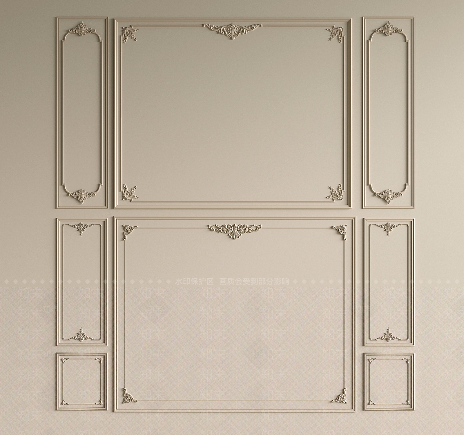 法式简欧沙发背景墙3D模型下载【ID:1201912510】